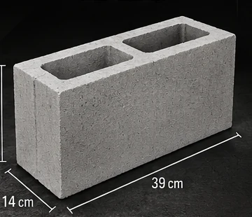 Bloco de concreto 14 x 19 x 39 cm