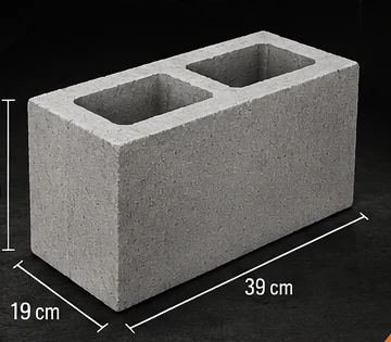 Bloco de concreto 19 x 19 x 39 cm